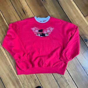 Vintage 2X Scottie Dog Boxy Red Crewneck Sweatshirt Plus Holiday Long Sleeve